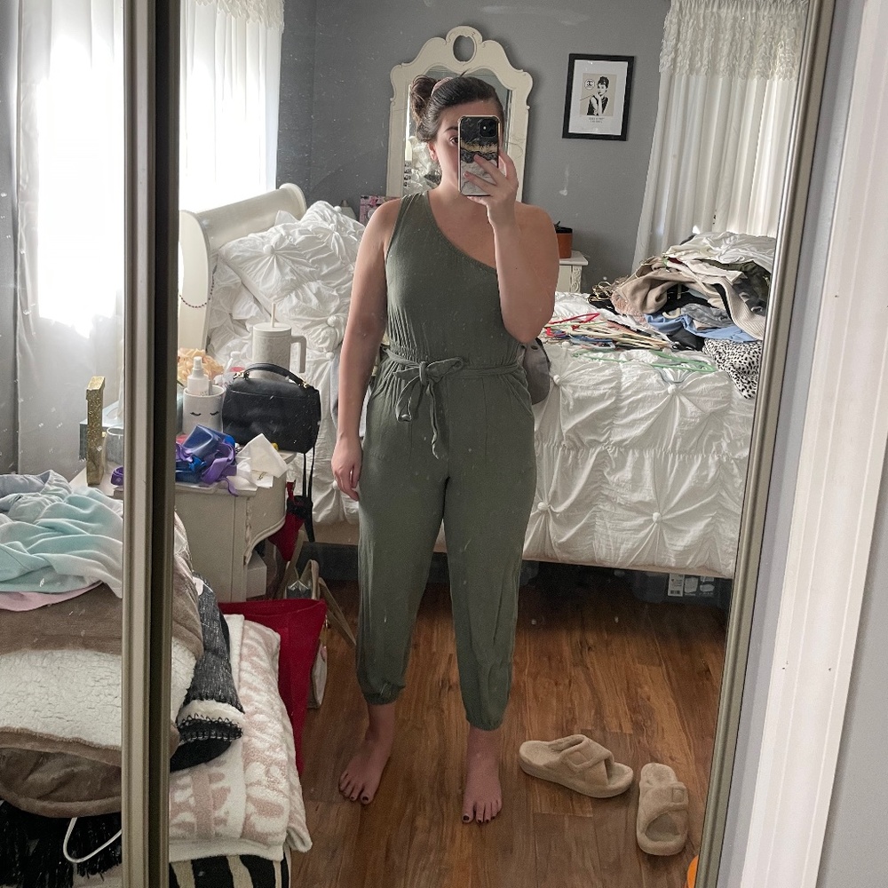 Green jumpsuit